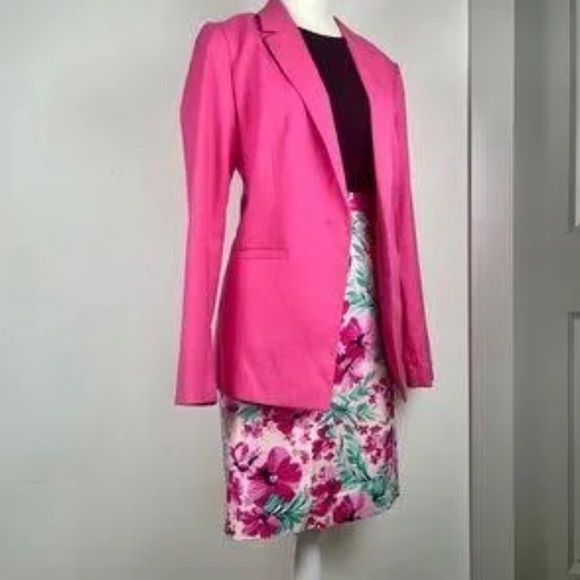 NWT Women’s J.Crew Pink Turquoise Blue Floral Pencil Skirt Size 14 | NWT - Picture 8 of 14